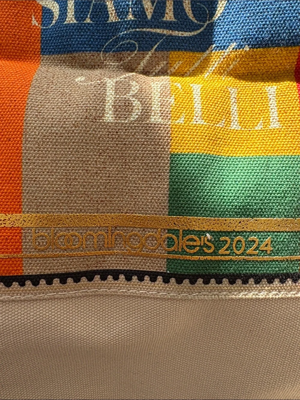Bloomingdale's 'Siamo Belli' Cream Canvas Tote - limited edition promotion